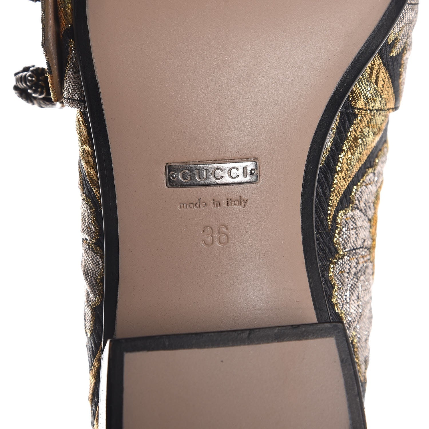 Gucci Brocade Floral Jacquard Dionysus Loafers 36 Black 6 of 8
