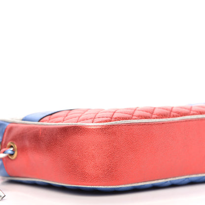 Gucci Laminated Nappa Trapuntata Small Zumi Shoulder Bag Rosso Marine Argento 6 of 10