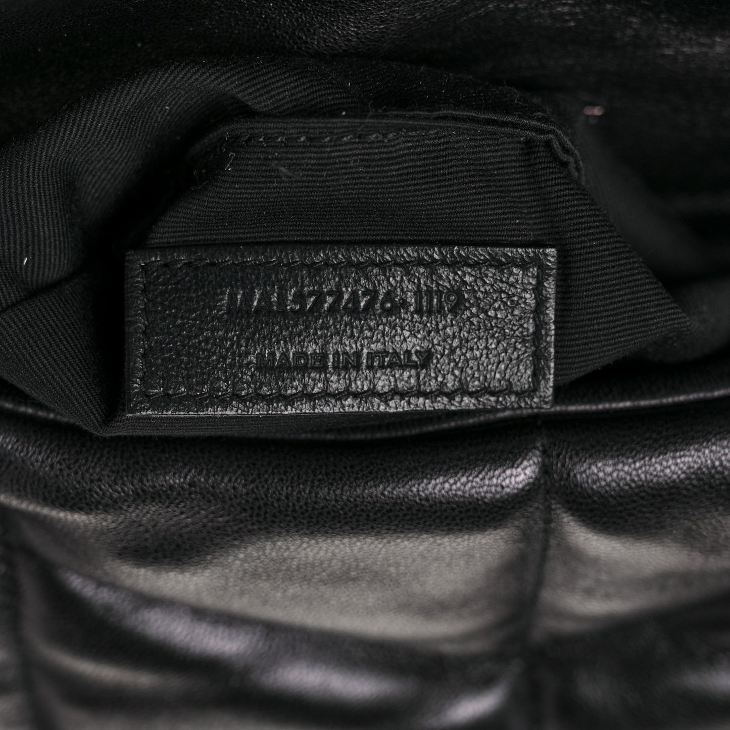 Lambskin Quilted Small Loulou Puffer Monogram Chain Satchel Black