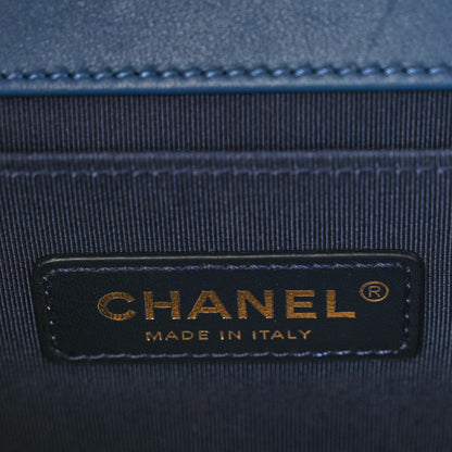 Chanel Calfskin Chevron Quilted Medium Boy Flap Blue 6 of 11