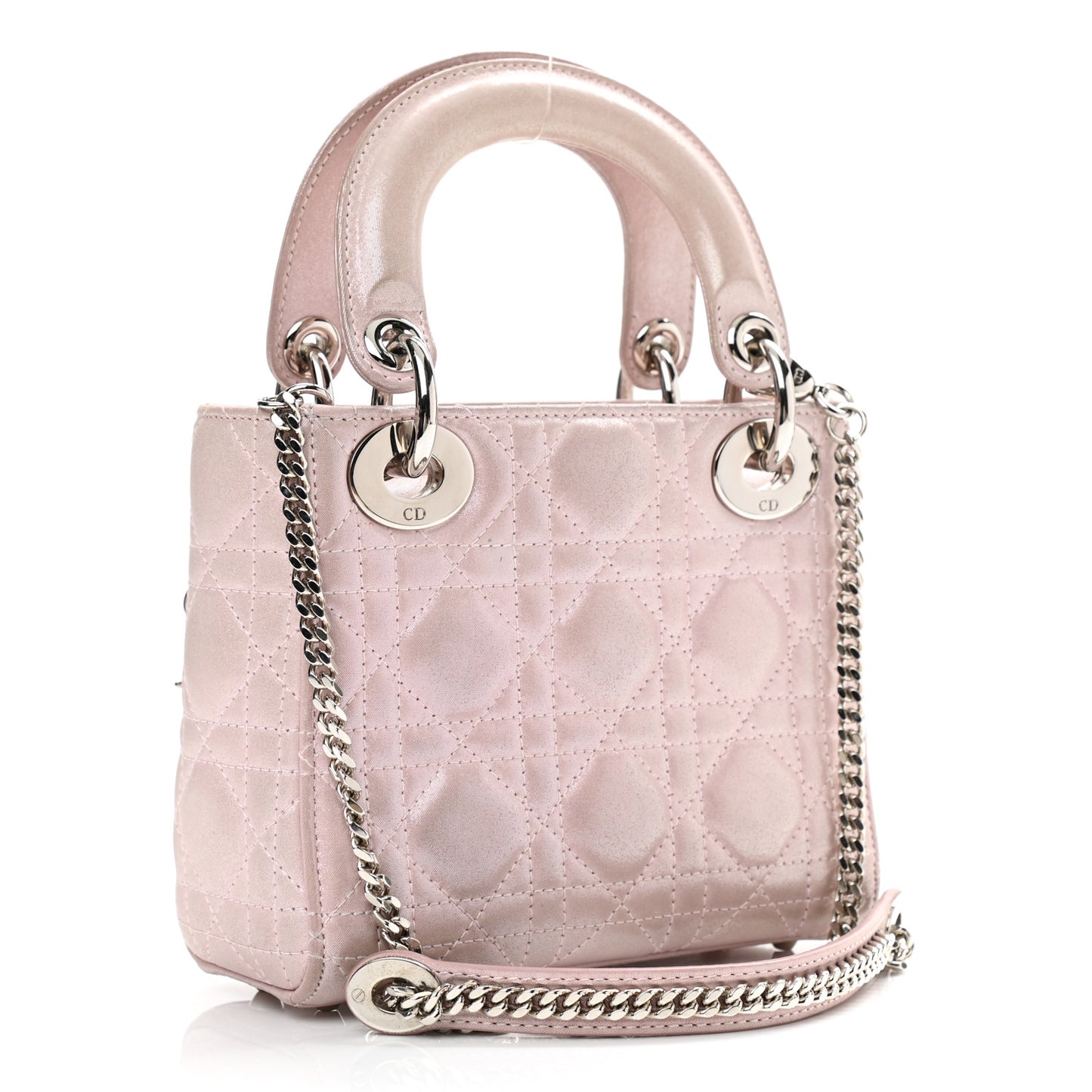 Metallic Lambskin Cannage Mini Lady Dior Lotus