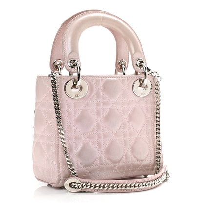 Christian Dior Metallic Lambskin Cannage Mini Lady Dior Lotus 3 of 13