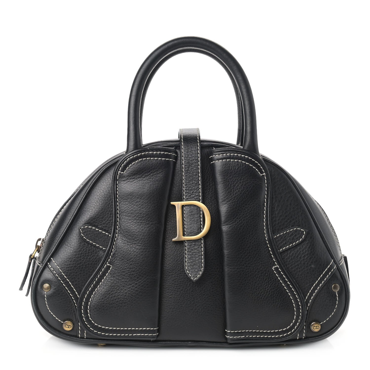 Christian Dior Calfskin Saddle Bowler Black 1 of 13