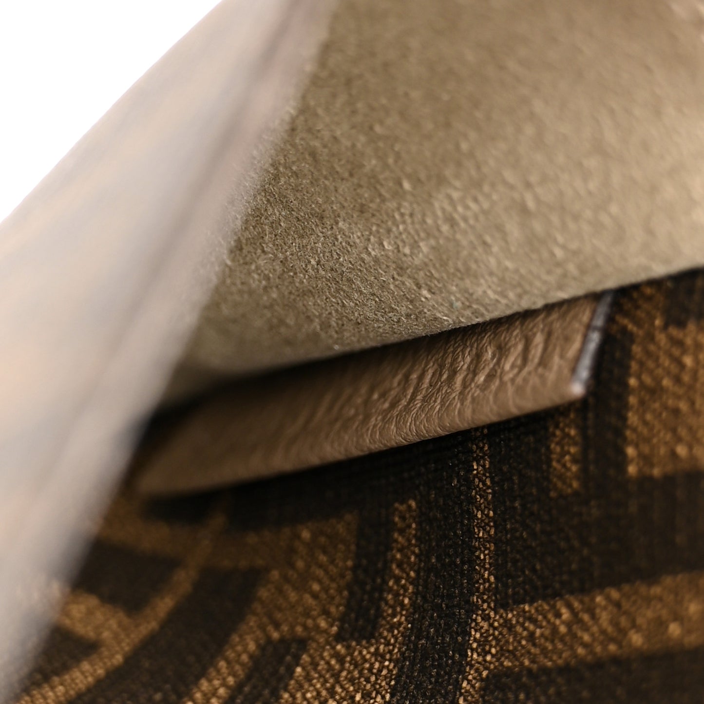 Cuoio Romano Vitello Cover Glazed Fabric Bi-Color FF 1974 Mini Peekaboo I SEE U Satchel Tartufo Banana Tobacco Moro