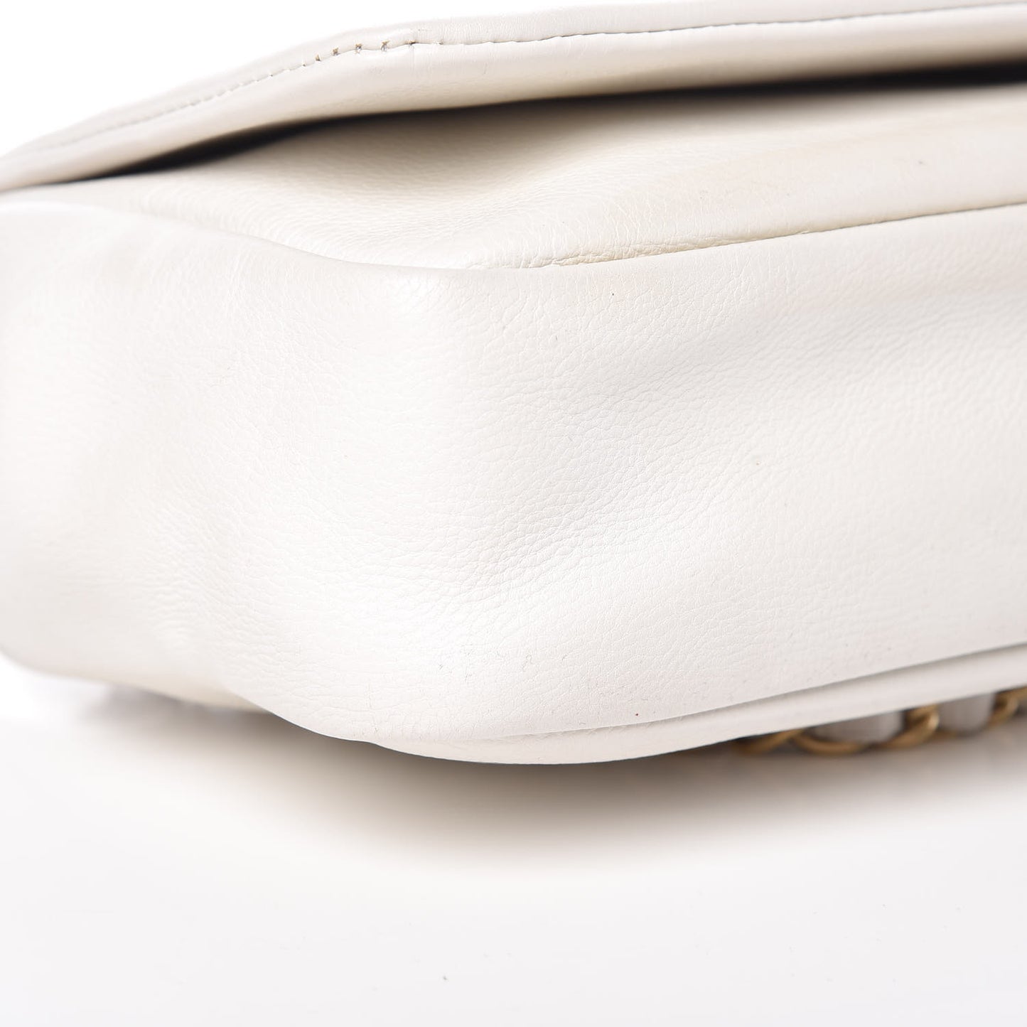 Calfskin Metal Mosaic Flap White