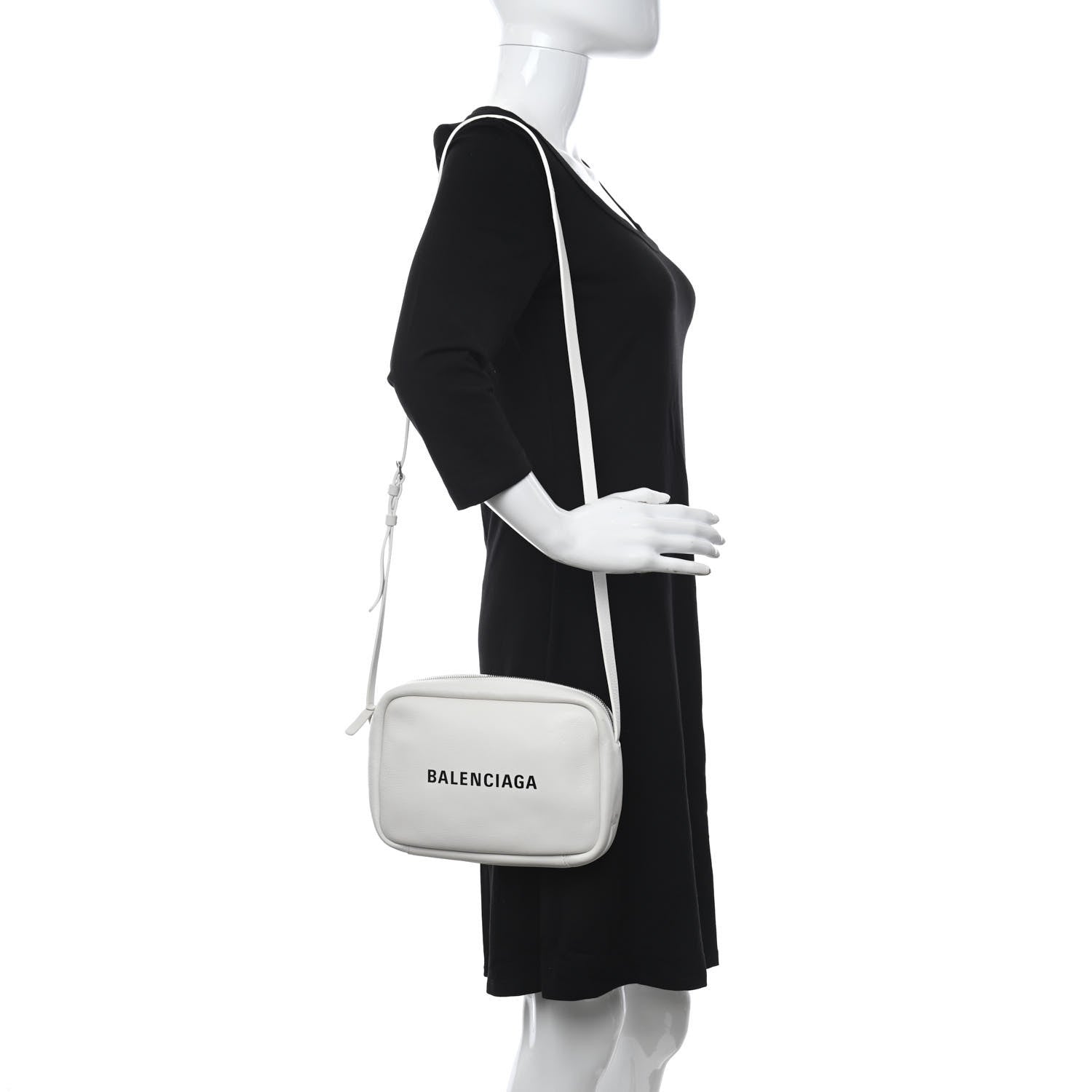 Balenciaga Calfskin Logo S Everyday Camera Bag White 2 of 15