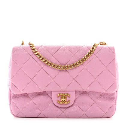 Chanel Caviar Quilted Sweetheart Flap Pink 1 of 10