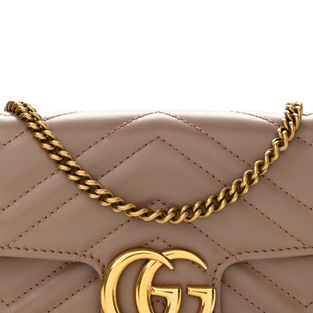 Gucci Calfskin Matelasse Super Mini GG Marmont Shoulder Bag Porcelain Rose 8 of 13