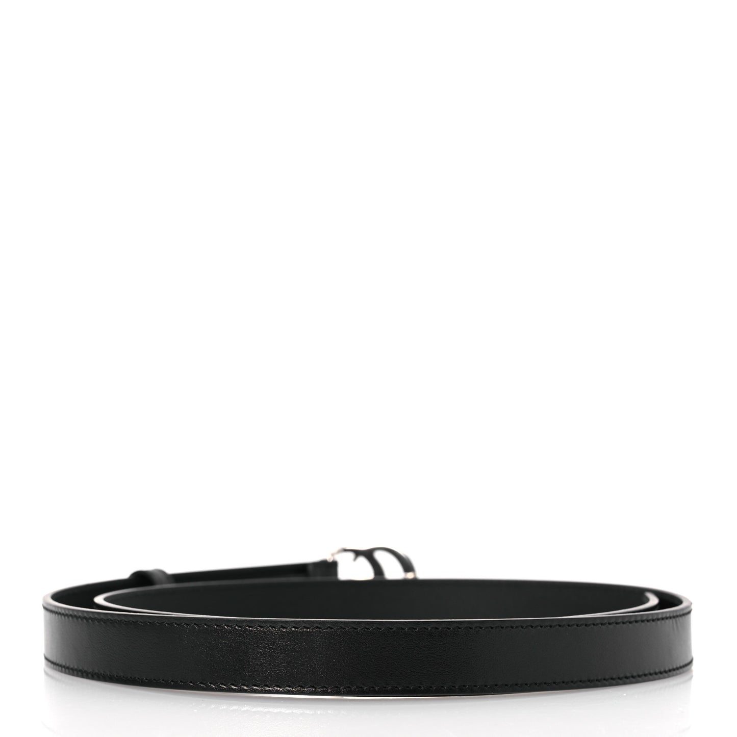 Plutone Calfskin Palladium Double G 20mm Belt 95 38 Black