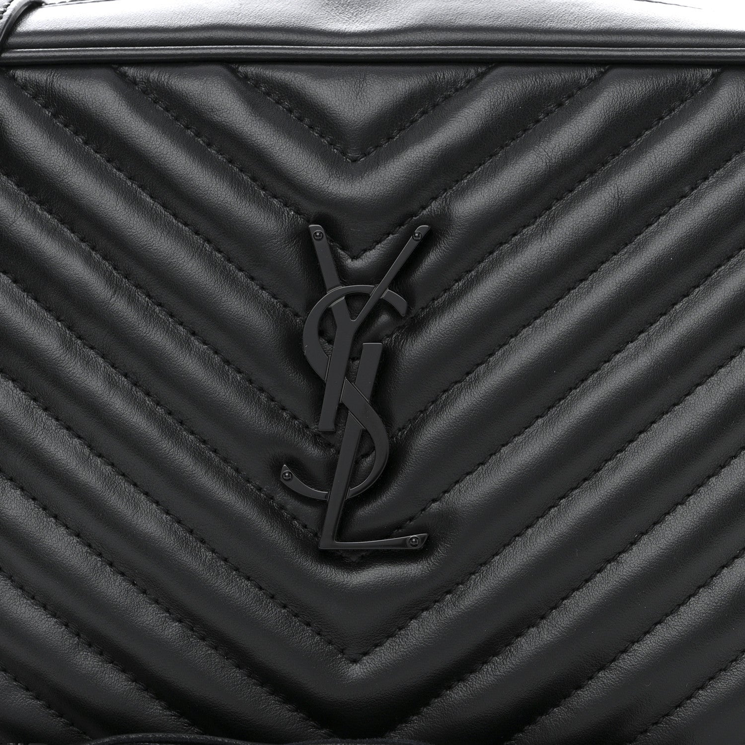 Saint Laurent Calfskin Matelasse Monogram Monochrome Lou Camera Bag Black 8 of 11