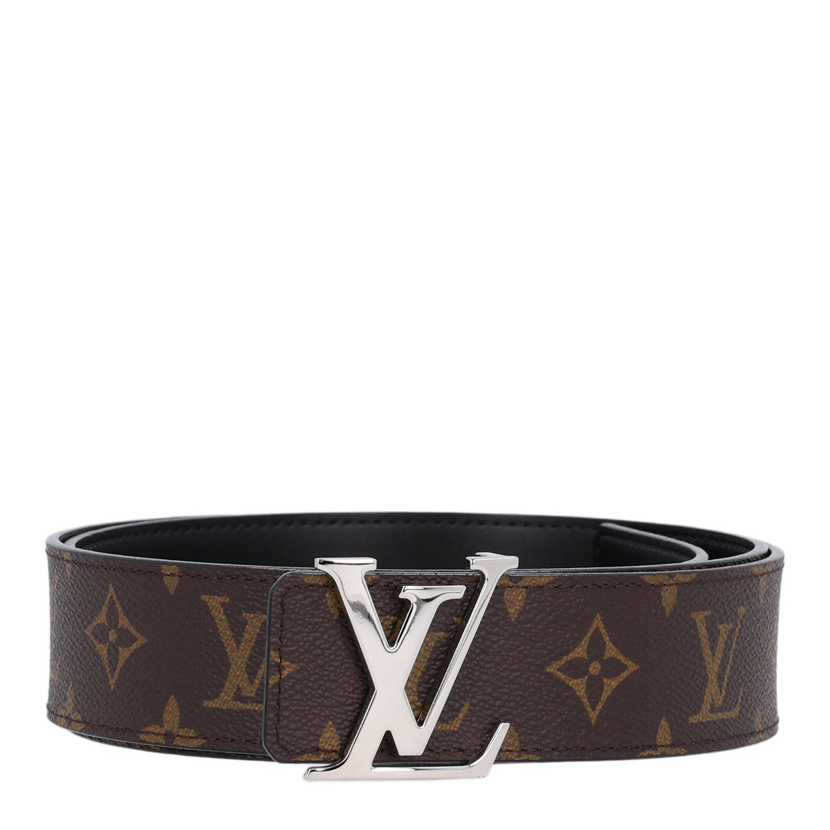 Calfskin Monogram 40mm LV Initiales Reversible Belt 105 42 Black