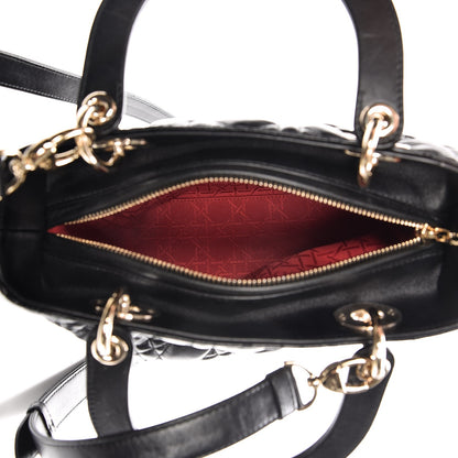 Christian Dior Lambskin Cannage Medium Supple Lady Dior Black 6 of 8