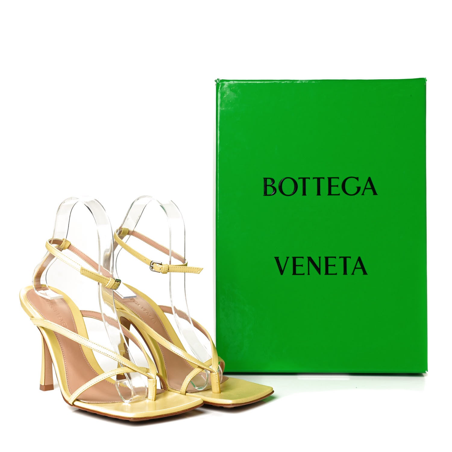 Bottega Veneta Lambskin Stretch Multi Strap 90mm Sandals 38 Pear 17 of 18