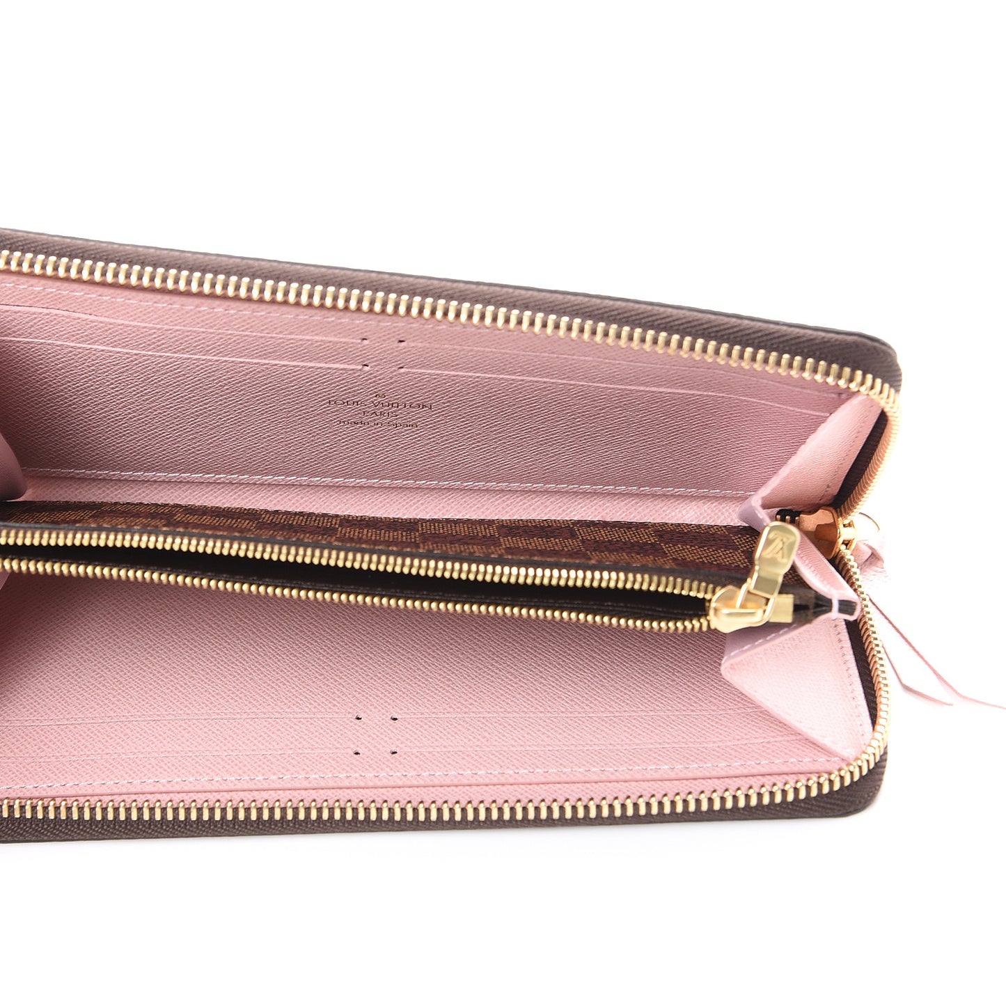 Damier Ebene Clemence Wallet Rose Ballerine