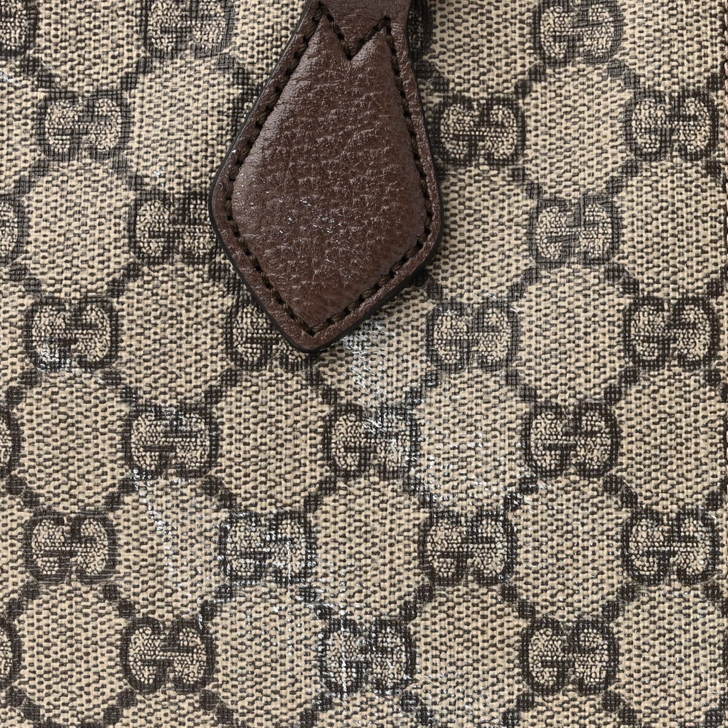 GG Supreme Monogram Textured Calfskin Web Medium Ophidia Shopping Tote Beige Ebony New Acero