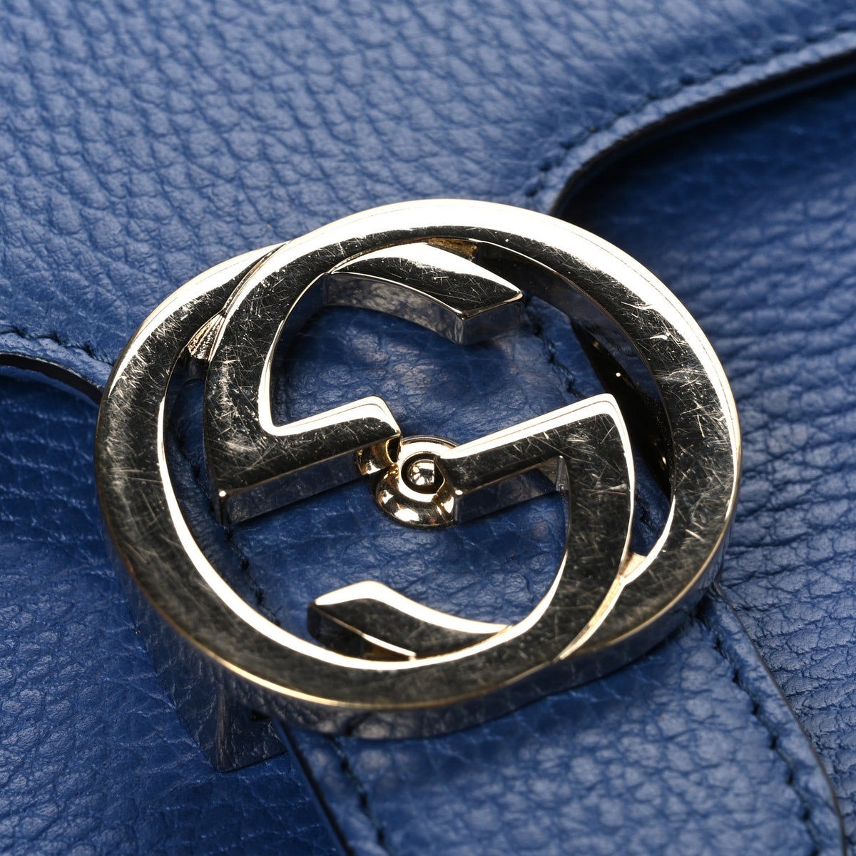 Gucci Dollar Calfskin Interlocking G Top Handle Shoulder Bag Caspian 11 of 11