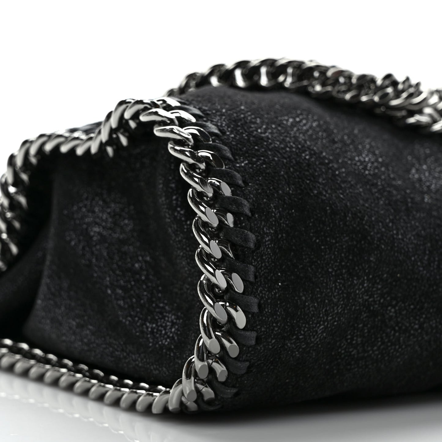 Shaggy Deer Mini Falabella Fold Over Tote Black