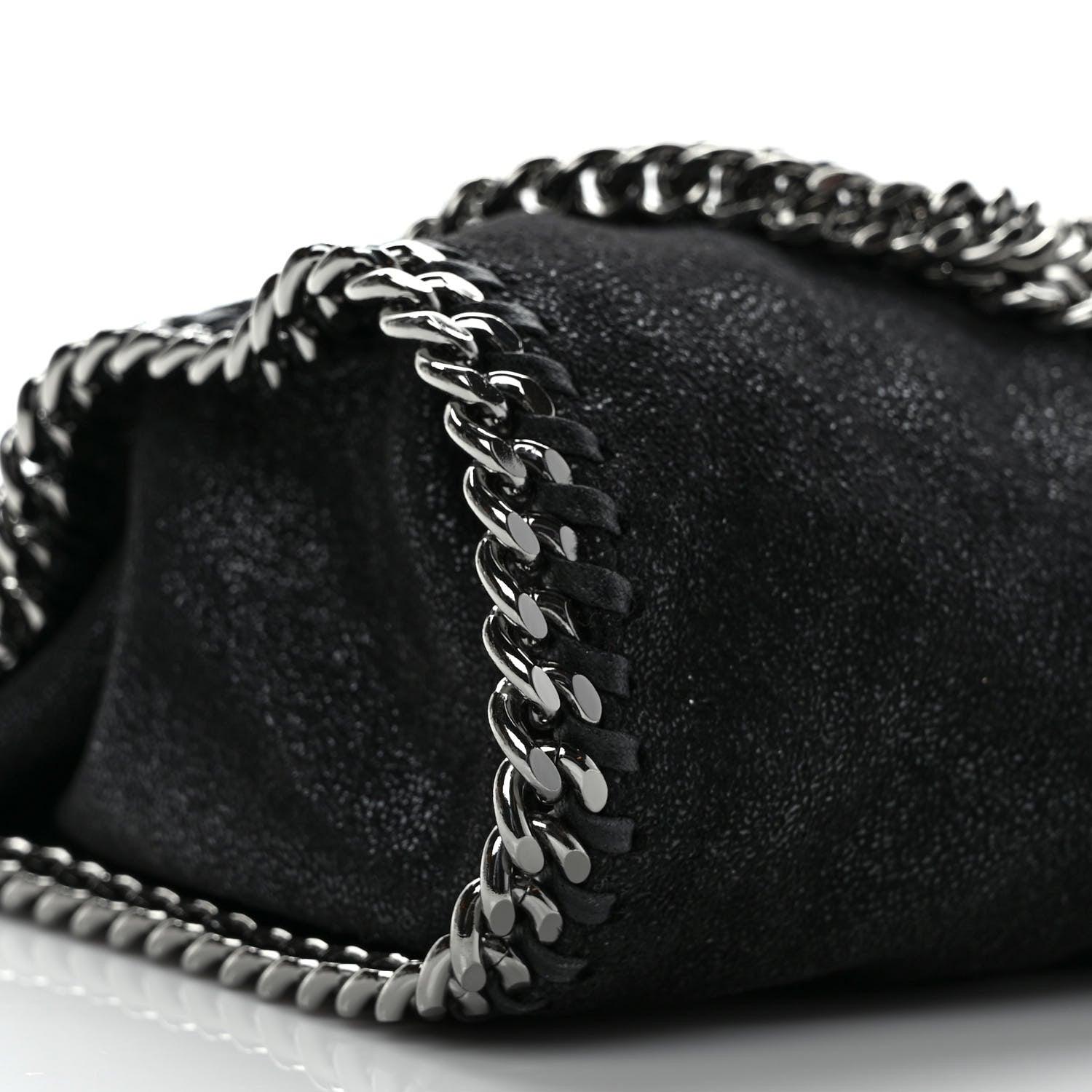 Stella McCartney Shaggy Deer Mini Falabella Fold Over Tote Black 7 of 8