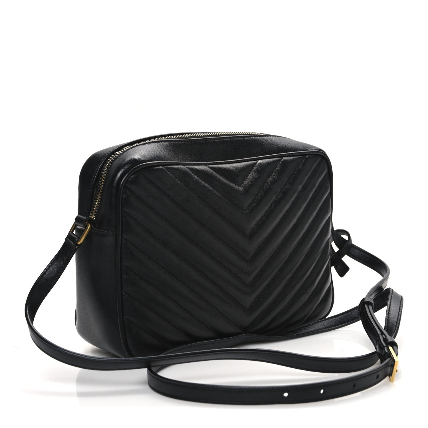 Saint Laurent Calfskin Matelasse Monogram Lou Camera Bag Black 3 of 12