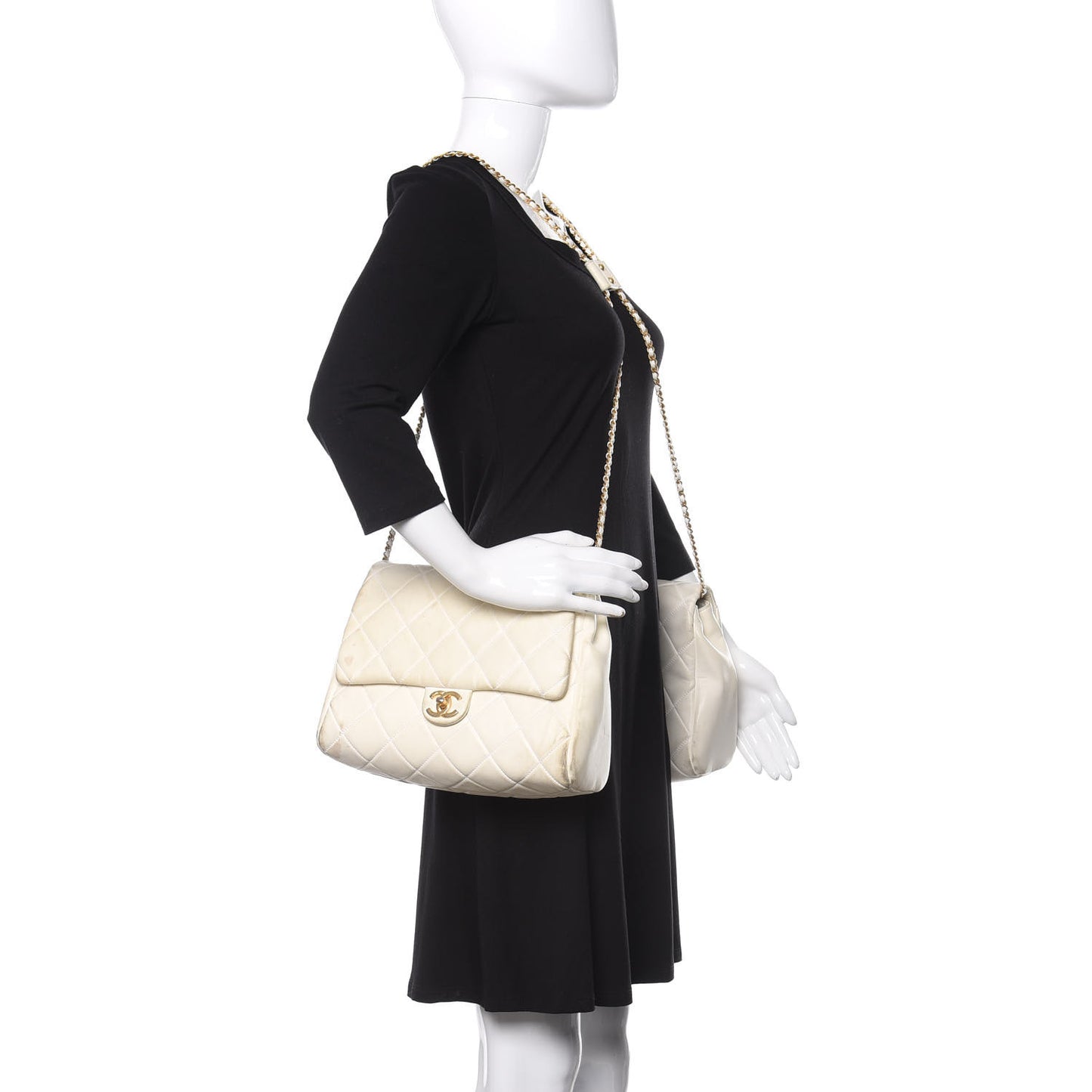 Lambskin Quilted Large Side-Packs White