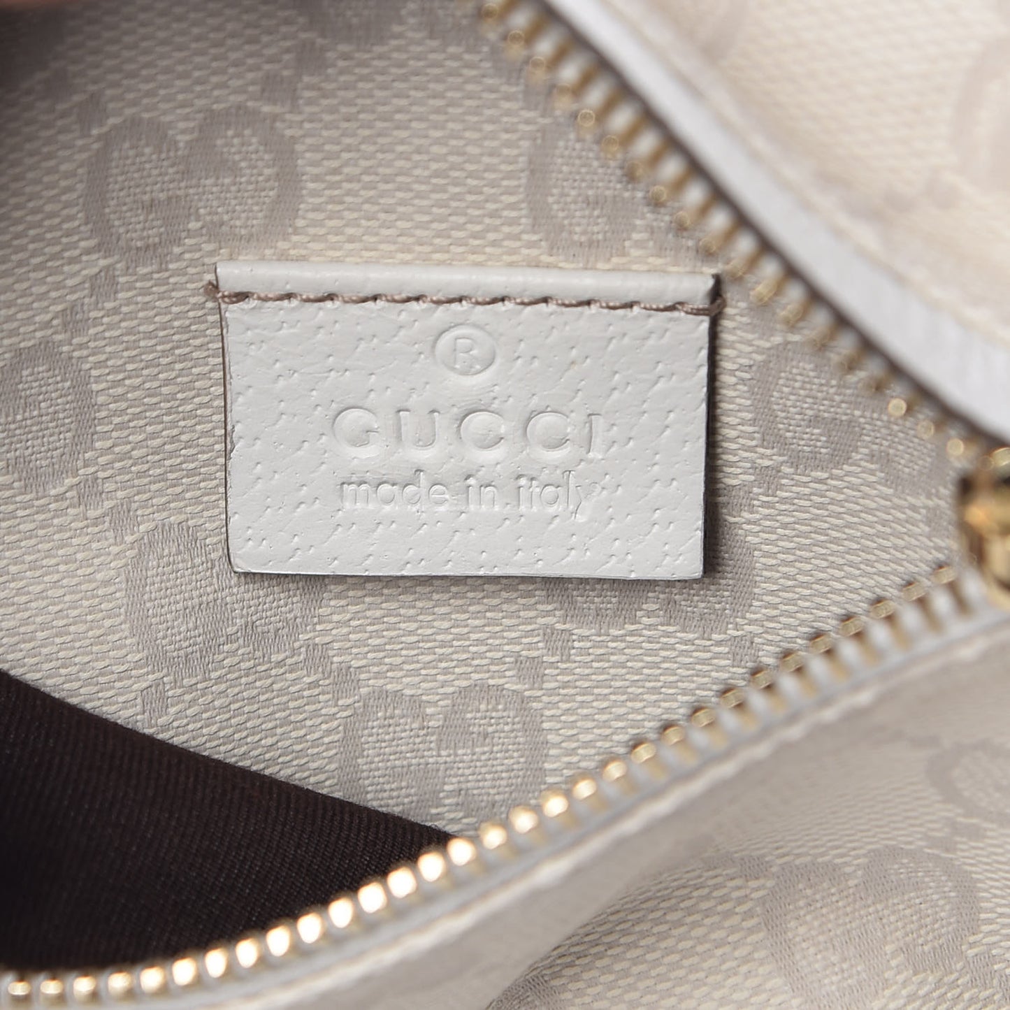 GG Monogram Web Double Pocket Belt Bag White