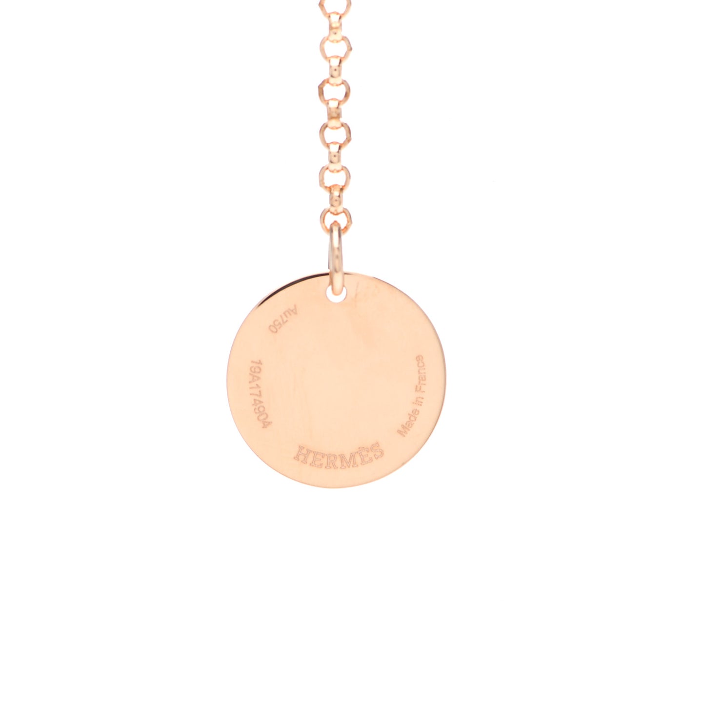 18K Rose Gold Diamond PM Ex-Libris Pendant Necklace