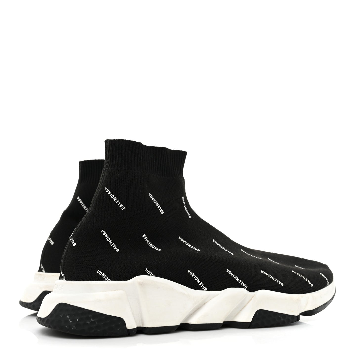 Neoprene Knit Allover Logo Bi-Color Sole Mens Speed Sneakers 11 Black White