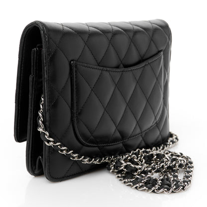Chanel Lambskin Quilted Wallet On Chain WOC Black 3 of 12