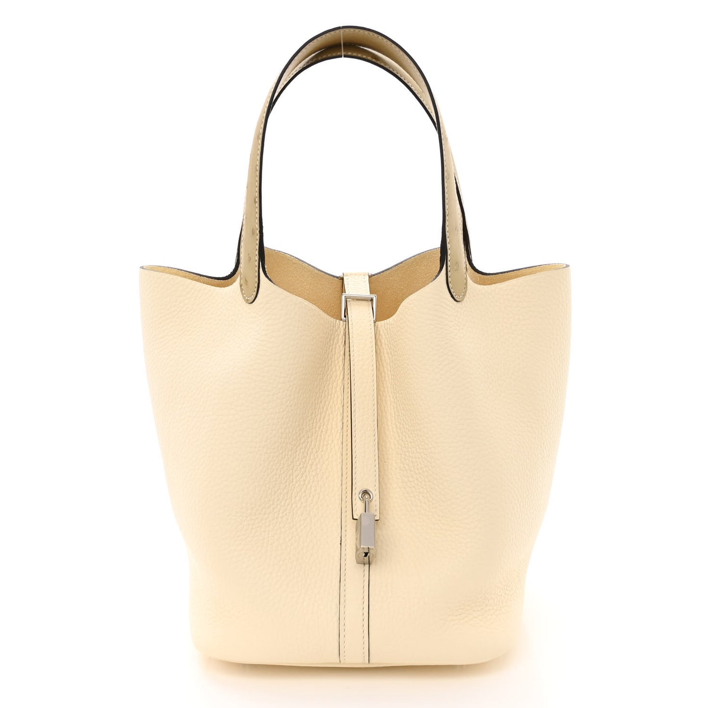Taurillon Clemence Ostrich Touch Picotin Lock 22 Nata Trench