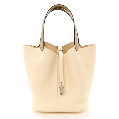 Hermes Taurillon Clemence Ostrich Touch Picotin Lock 22 Nata Trench 1 of 12