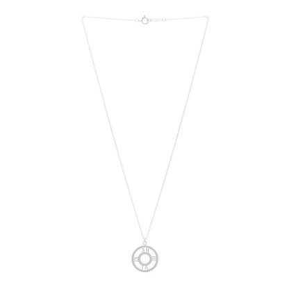 Tiffany Sterling Silver Medium Atlas Open Pendant Necklace 3 of 5