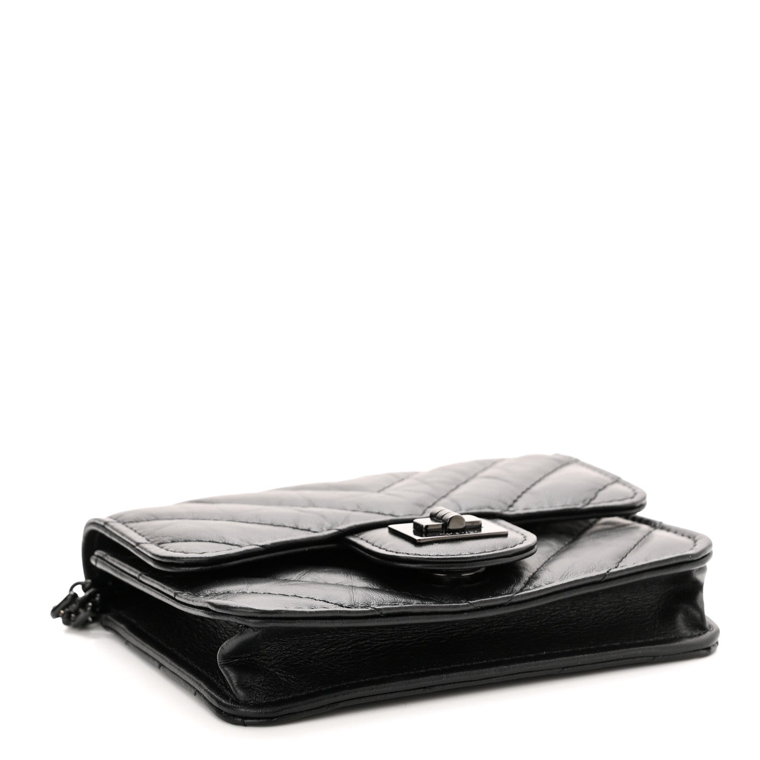Chanel Aged Calfskin Chevron Quilted Reissue Belt Bag Black 3 of 11