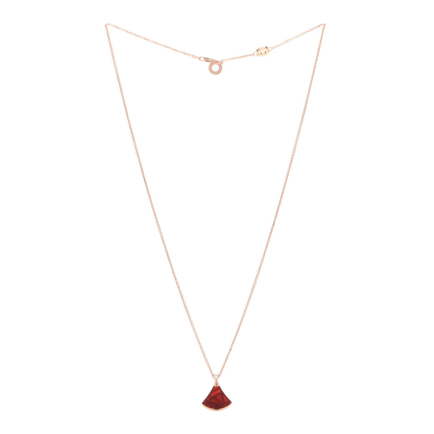 18K Rose Gold Diamond Carnelian Divas' Dream Pendant Necklace