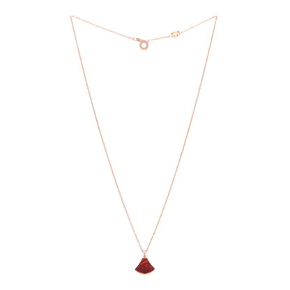 Bulgari 18K Rose Gold Diamond Carnelian Divas' Dream Pendant Necklace 3 of 6