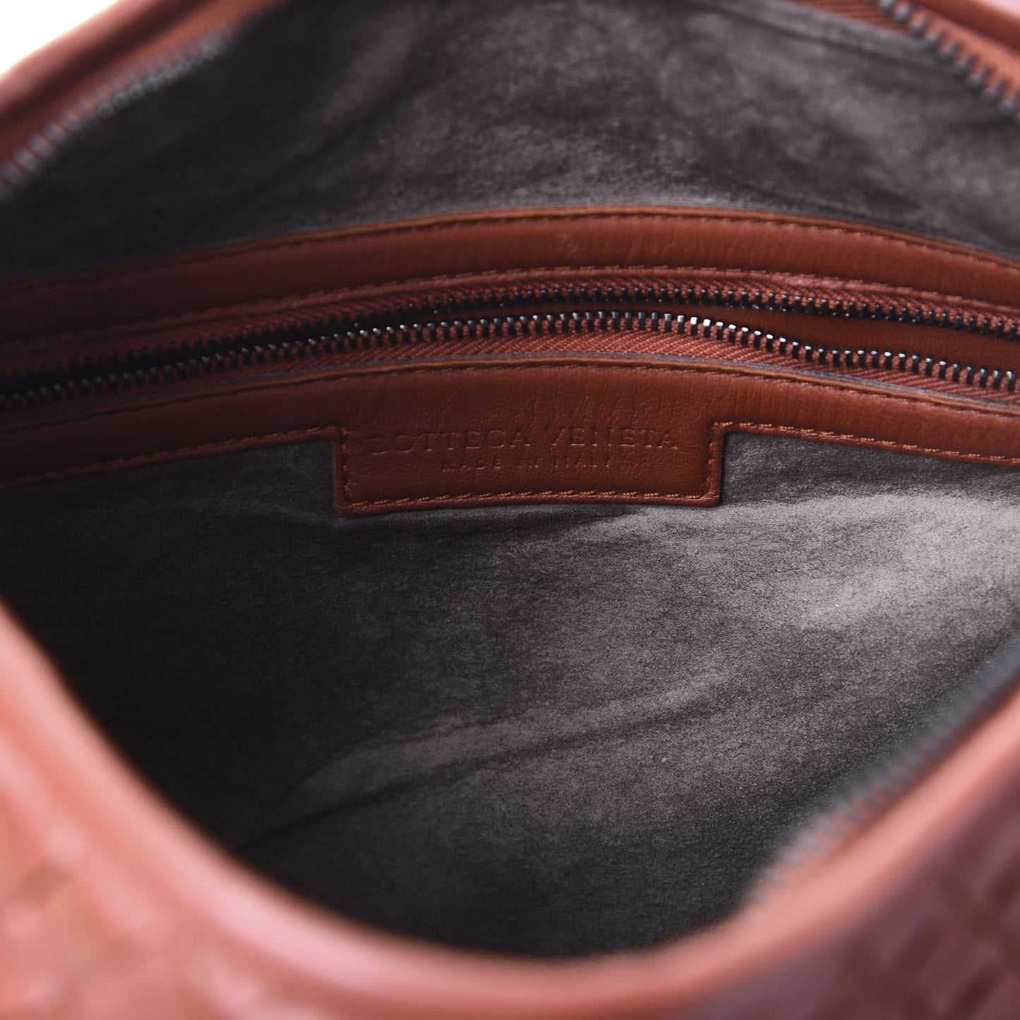 Nappa Intrecciato Medium Belly Veneta Hobo Rust