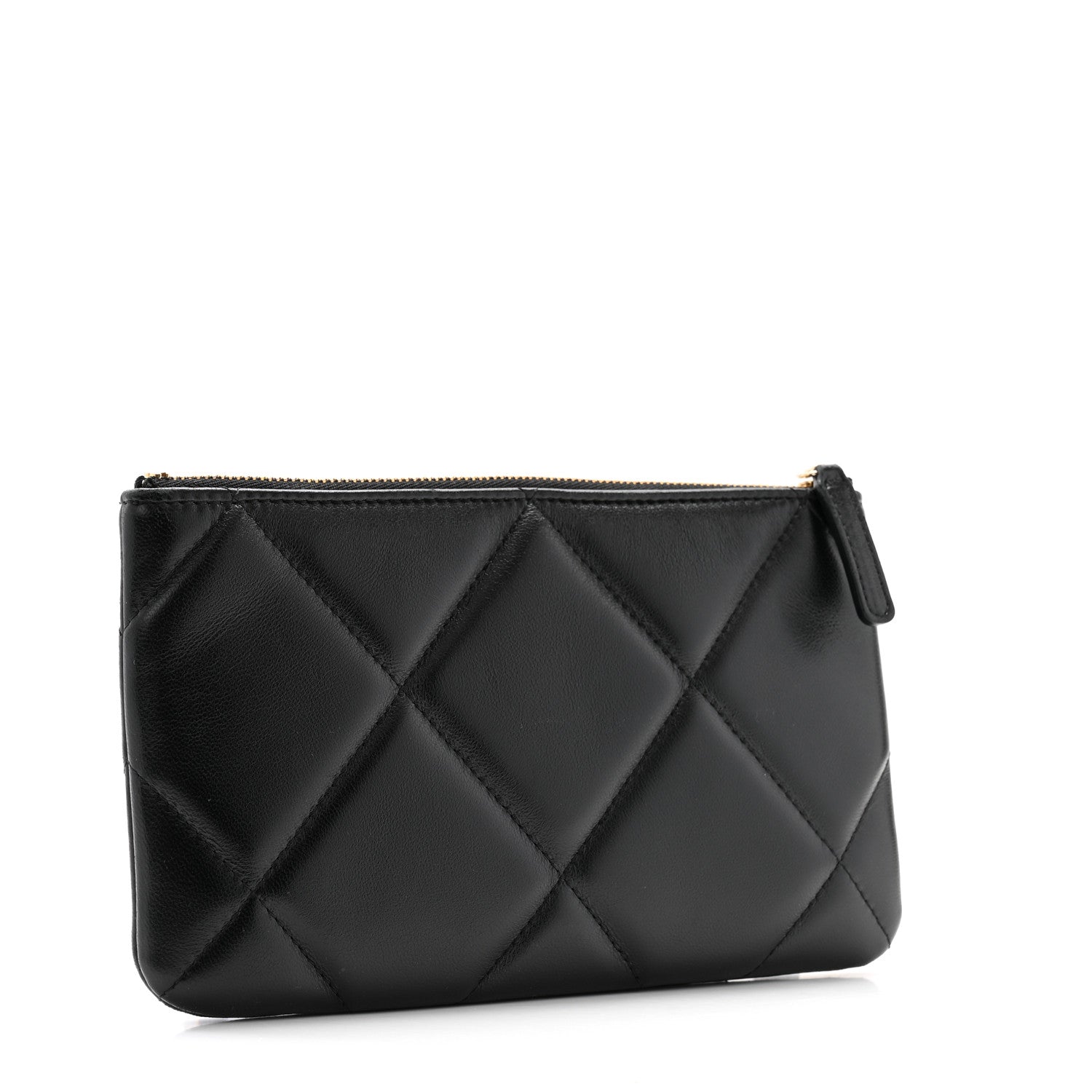 Chanel Lambskin Quilted Small Chanel 19 Pouch Black 3 of 9