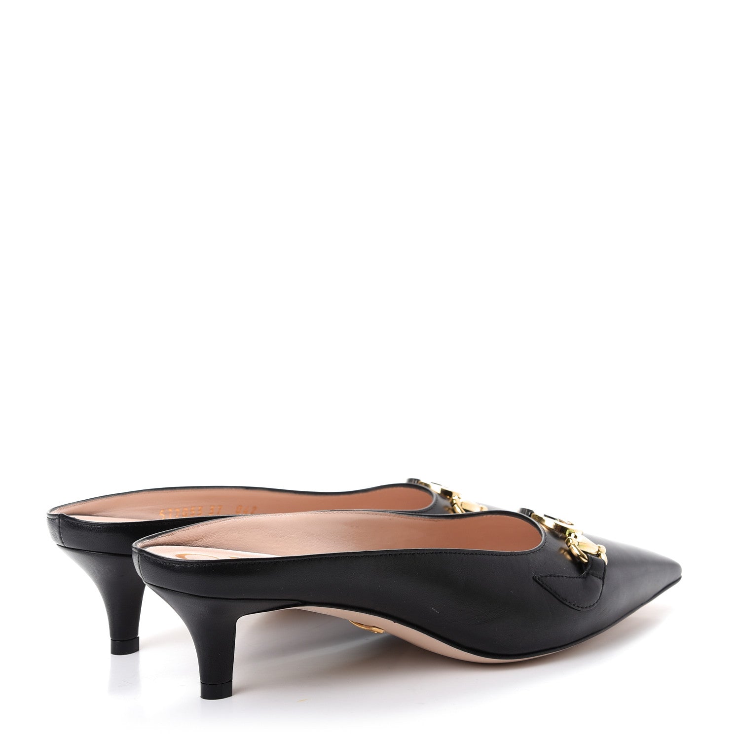 Gucci Malaga Kid Zumi Low Heel Mules 38 Black 4 of 11