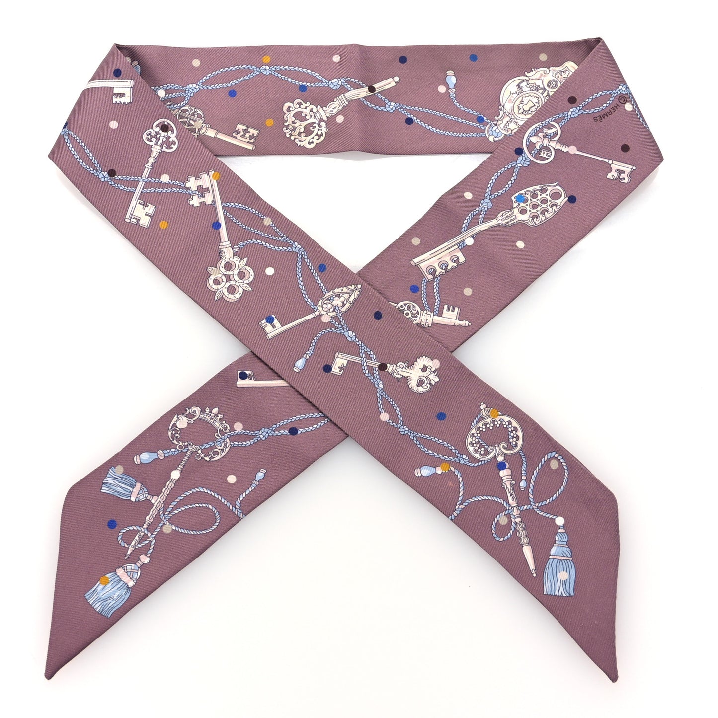 Silk Les Cles A Pois Twilly Marron Glace Gris