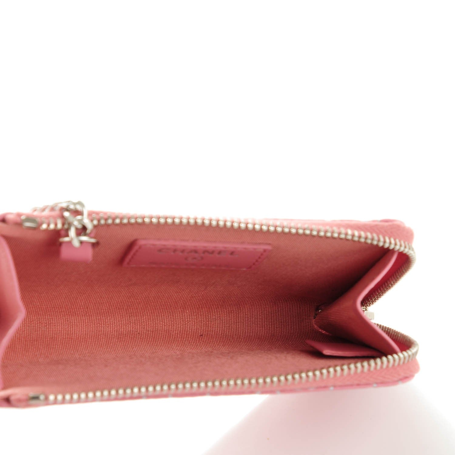 Chanel Lambskin Camellia Embossed Key Holder Case Pink 5 of 7