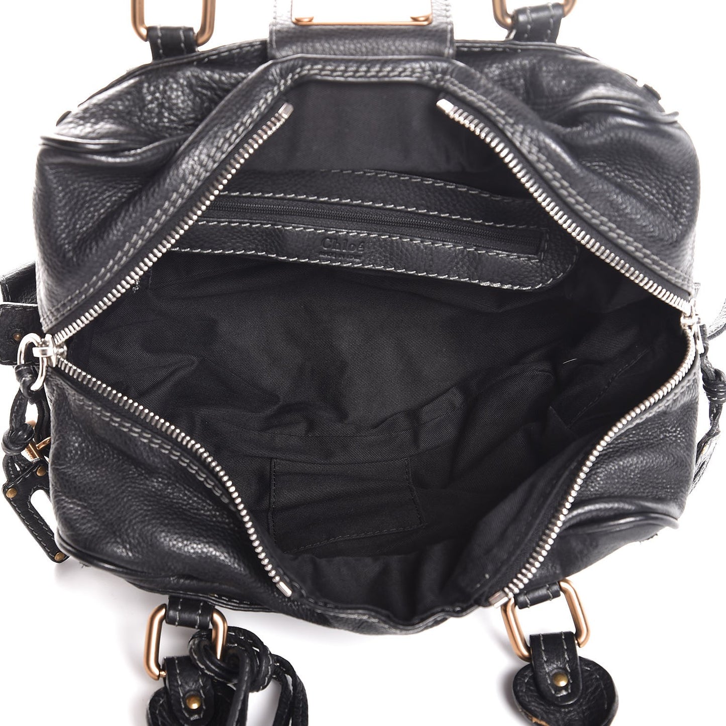 Calfskin Small Paddington Satchel Black