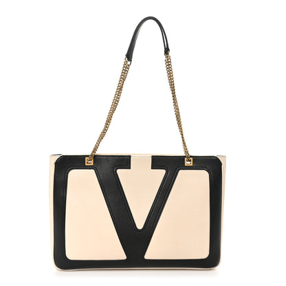 Valentino Garavani Nappa Medium Viva Superstar Shopping Tote Butter Black 1 of 9