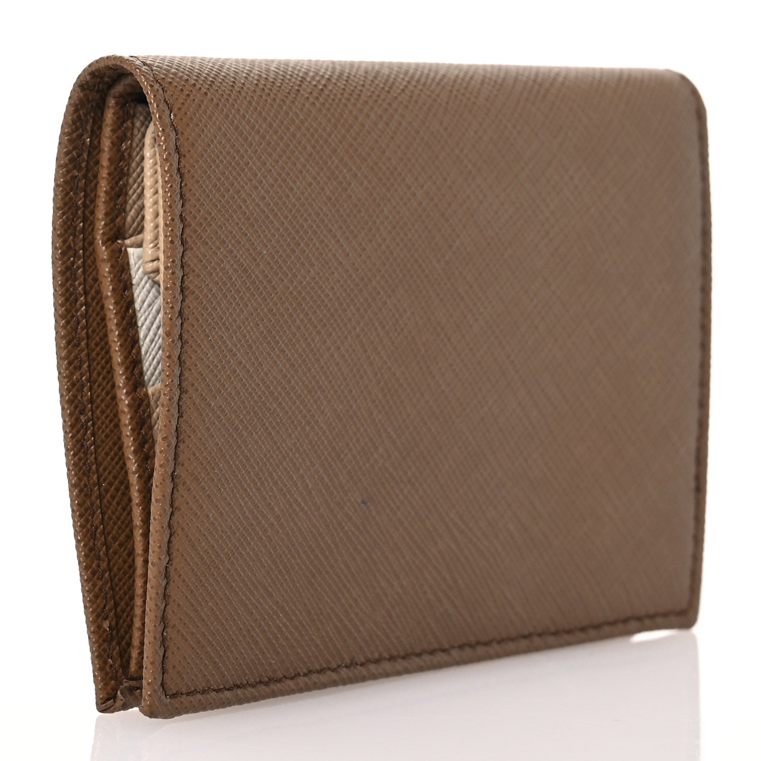 Prada Saffiano Metal Bi-Fold Wallet Caramel 3 of 10