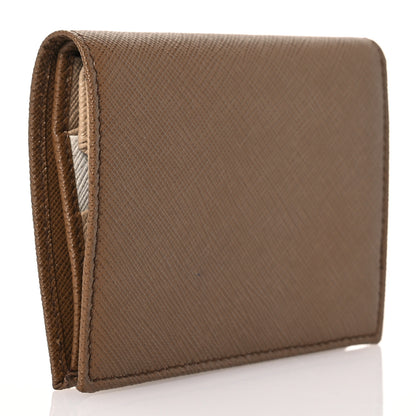 Prada Saffiano Metal Bi-Fold Wallet Caramel 3 of 10