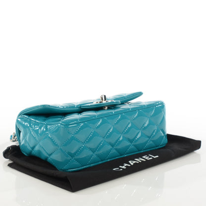 Chanel Patent Quilted Mini Rectangular Flap Turquoise 4 of 8