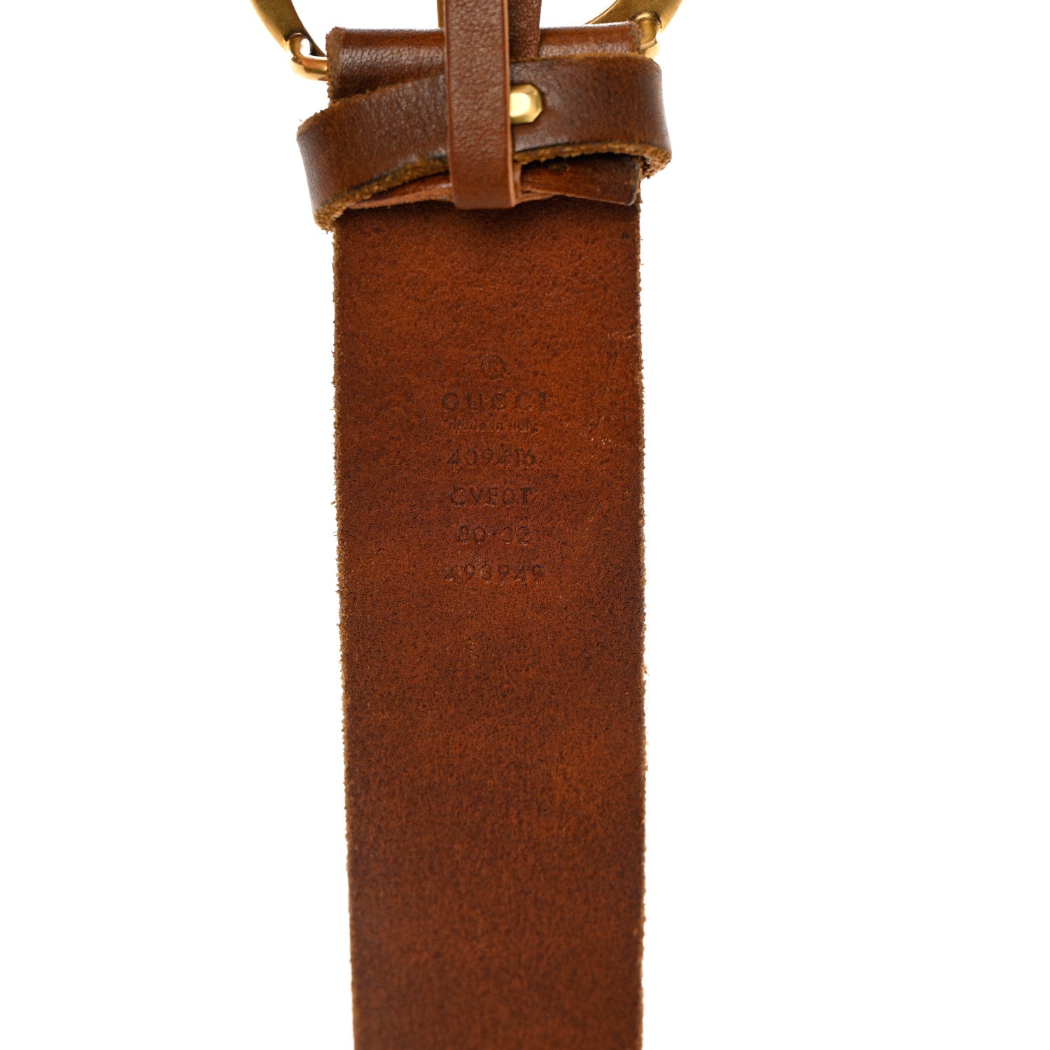 Gucci Faded Calfskin Double G 40mm Belt 80 32 Cuir 7 of 10