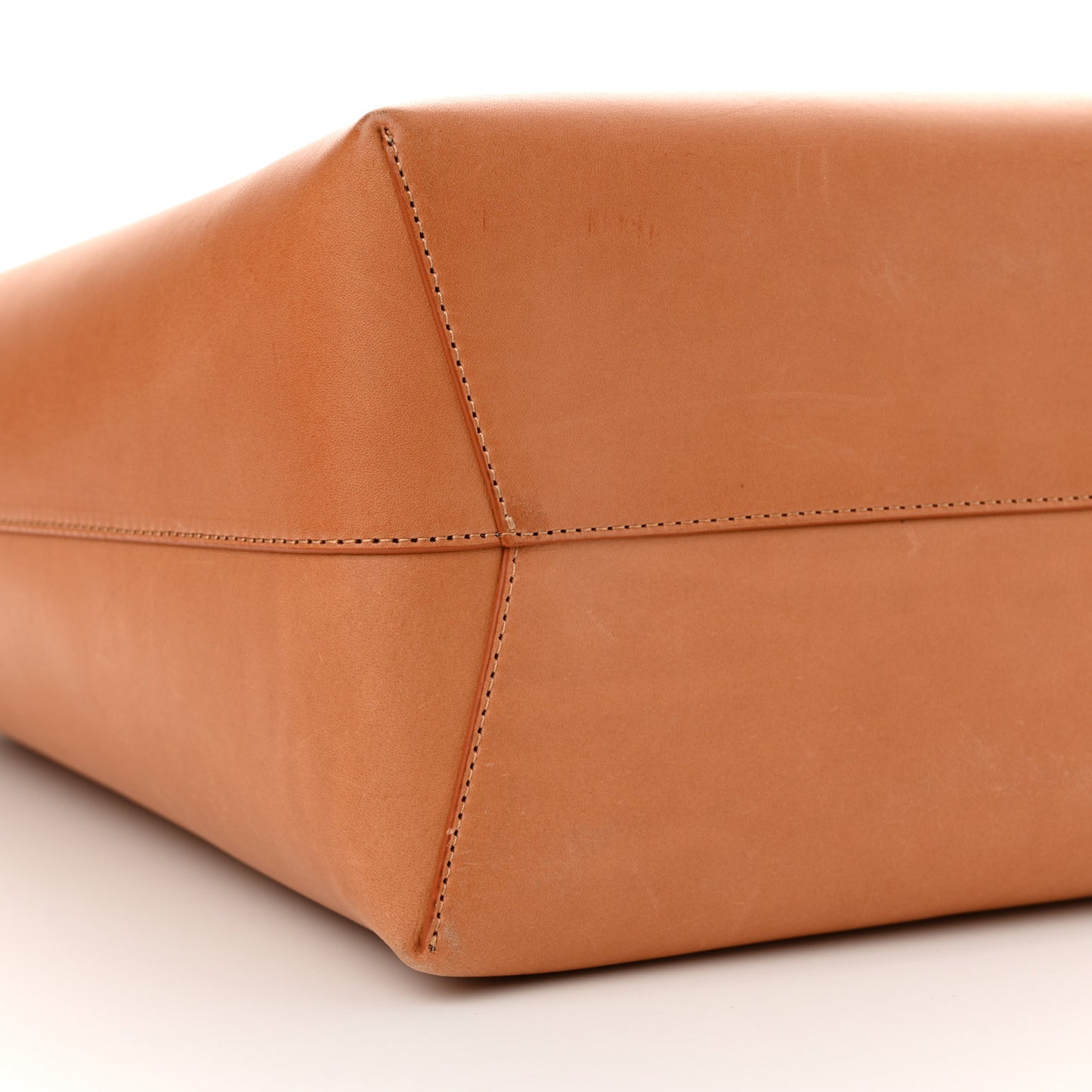 Vegetable Tanned Calfskin Large Shopping Bag Camello Argento