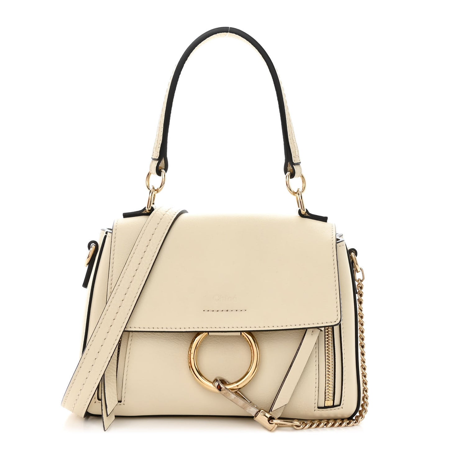 Calfskin Mini Faye Day Shoulder Bag Off White