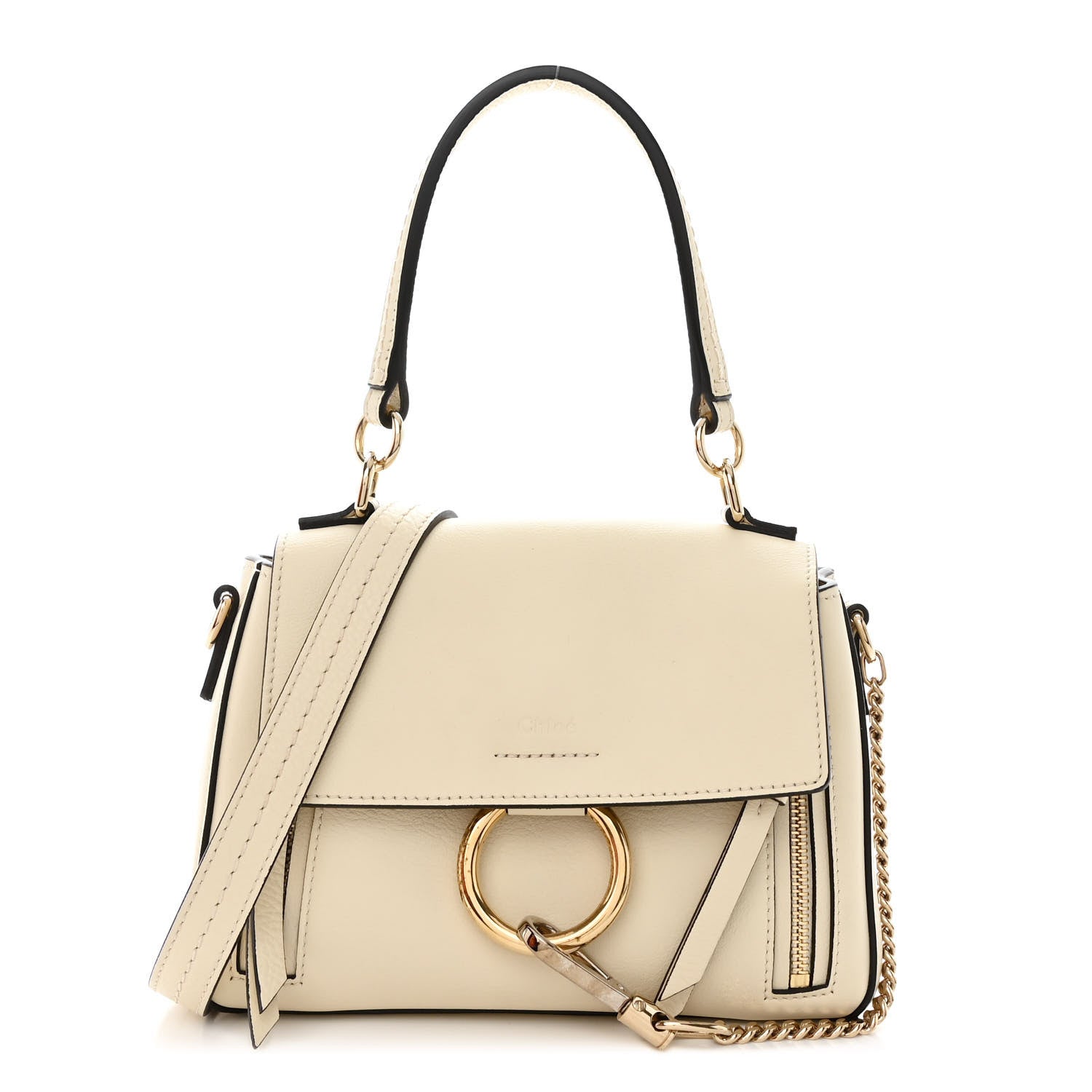 Chloe Calfskin Mini Faye Day Shoulder Bag Off White 1 of 11