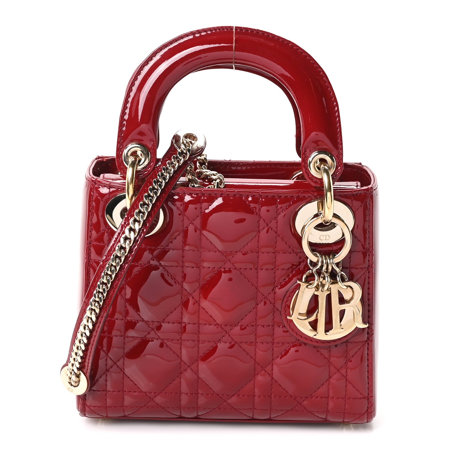 Christian Dior Patent Cannage Mini Lady Dior Red 1 of 10