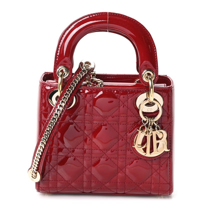 Christian Dior Patent Cannage Mini Lady Dior Red 1 of 10